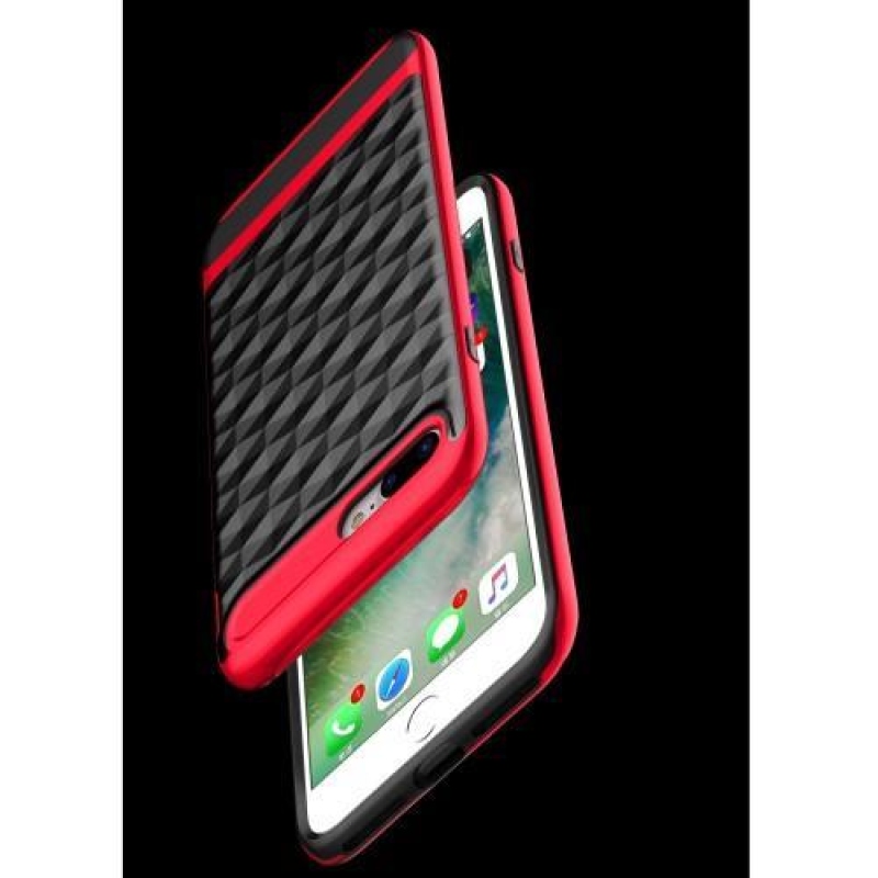 Rhomb hybridní odolný obal na iPhone 8 Plus a 7 Plus - červený