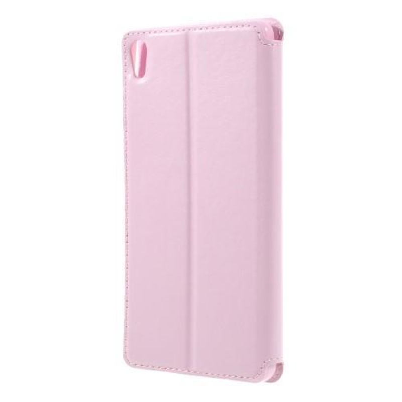 Richi PU kožené pouzdro s okýnkem na Sony Xperia XA Ultra - růžové