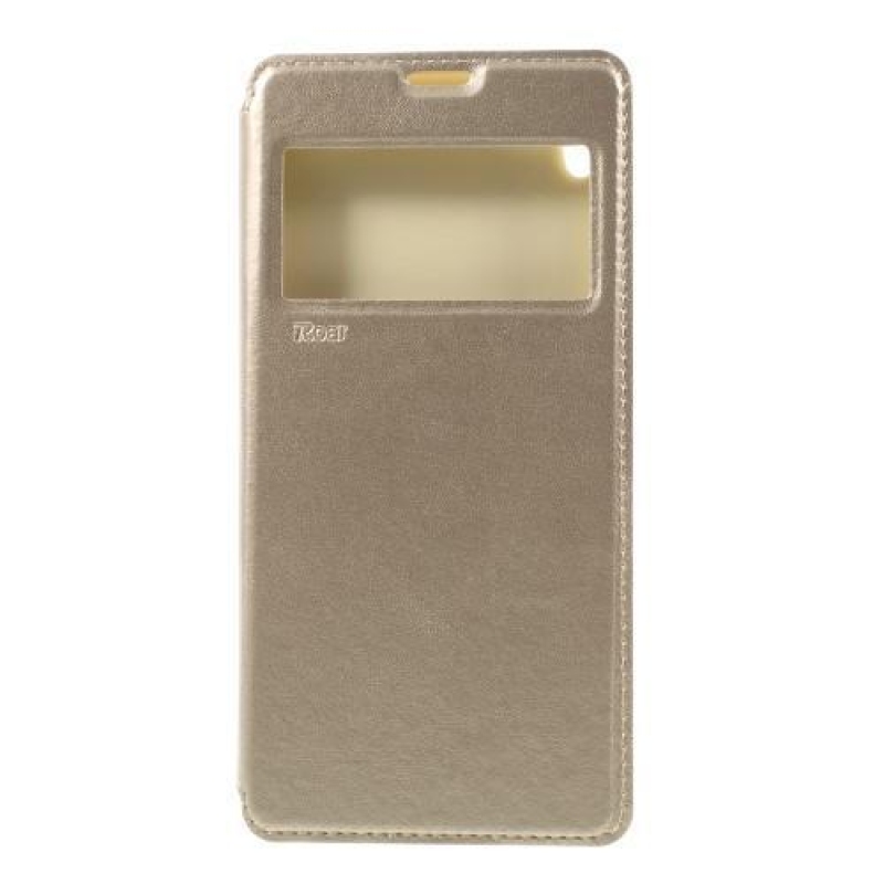 Richi PU kožené pouzdro s okýnkem na Sony Xperia XA Ultra - zlaté