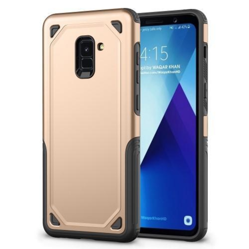 Rougy hybridní odolný obal na Samsung Galaxy A8 Plus (2018) - zlatý