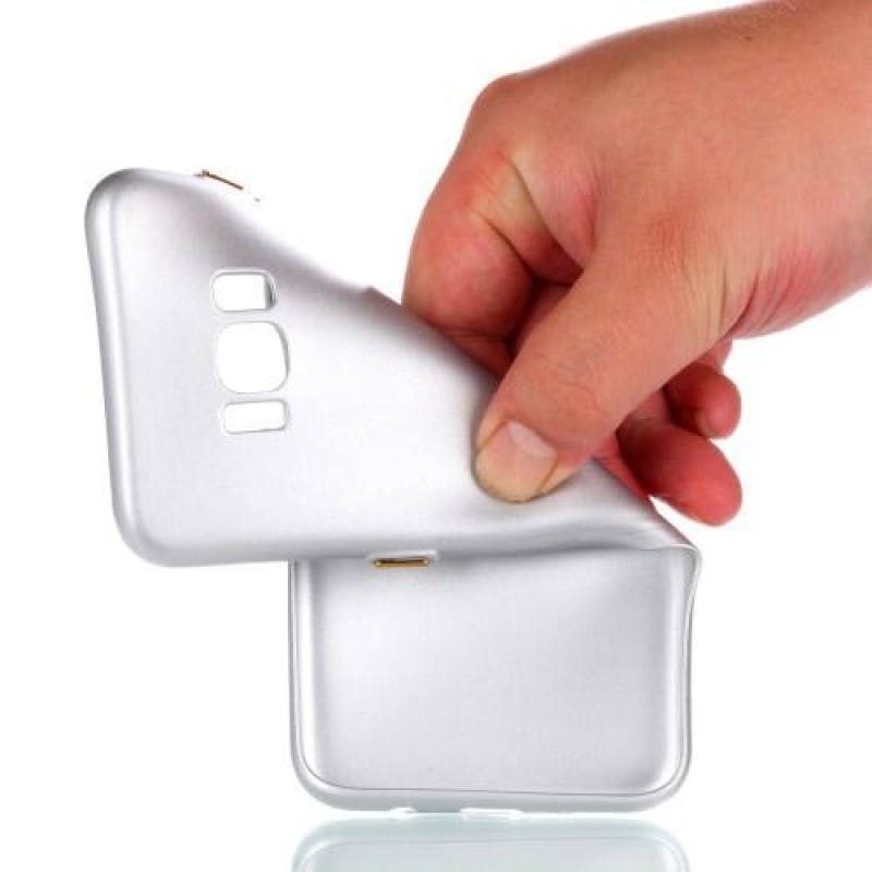 Rubber pogumovaný gelový obal na Samsung Galaxy S8 Plus - stříbrný