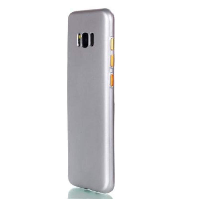Rubber pogumovaný gelový obal na Samsung Galaxy S8 Plus - stříbrný