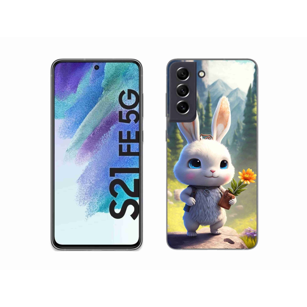 Gelový kryt mmCase na Samsung Galaxy S21 FE 5G - roztomilý králíček