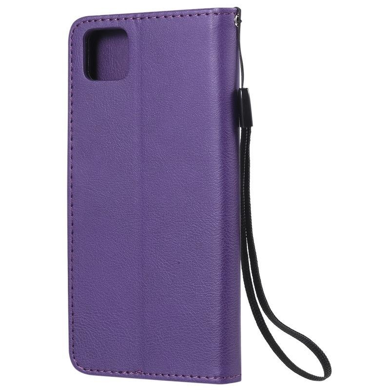 Shell PU kožené peněženkové pouzdro na mobil Huawei Y5p/Honor 9S - fialové