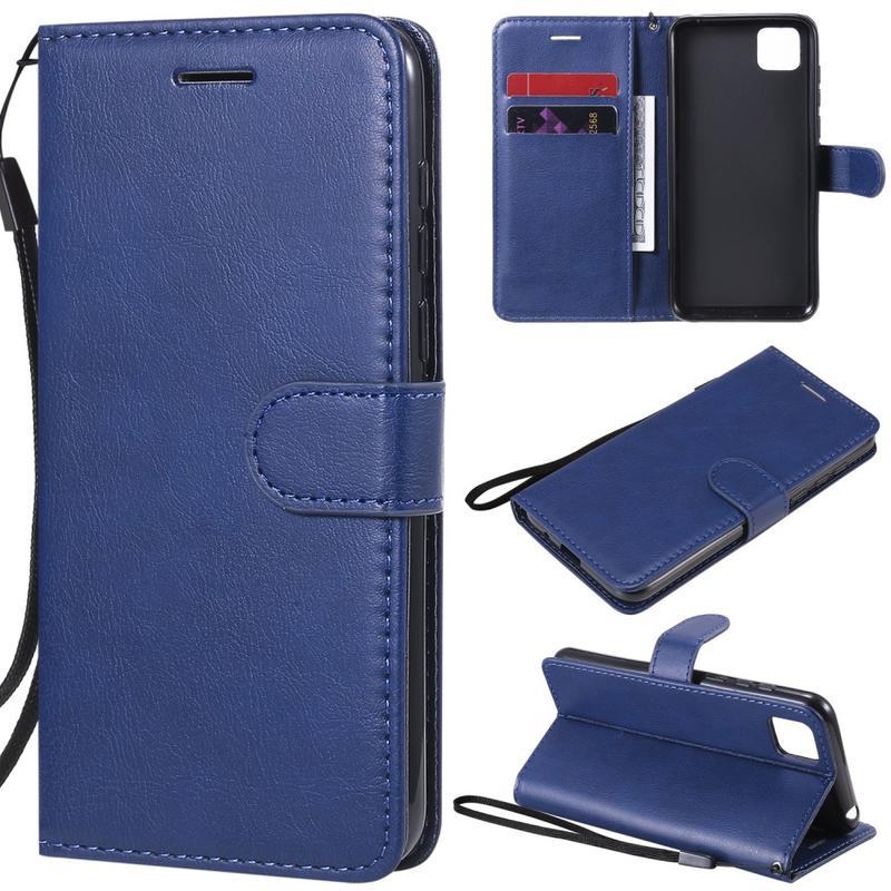 Shell PU kožené peněženkové pouzdro na mobil Huawei Y5p/Honor 9S - modré
