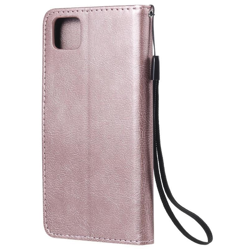 Shell PU kožené peněženkové pouzdro na mobil Huawei Y5p/Honor 9S - růžovozlaté