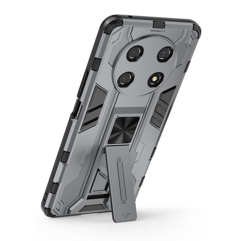 Shock odolný hybridní kryt s výklopným stojánkem na mobil Honor Magic 4 Lite 5G - šedý