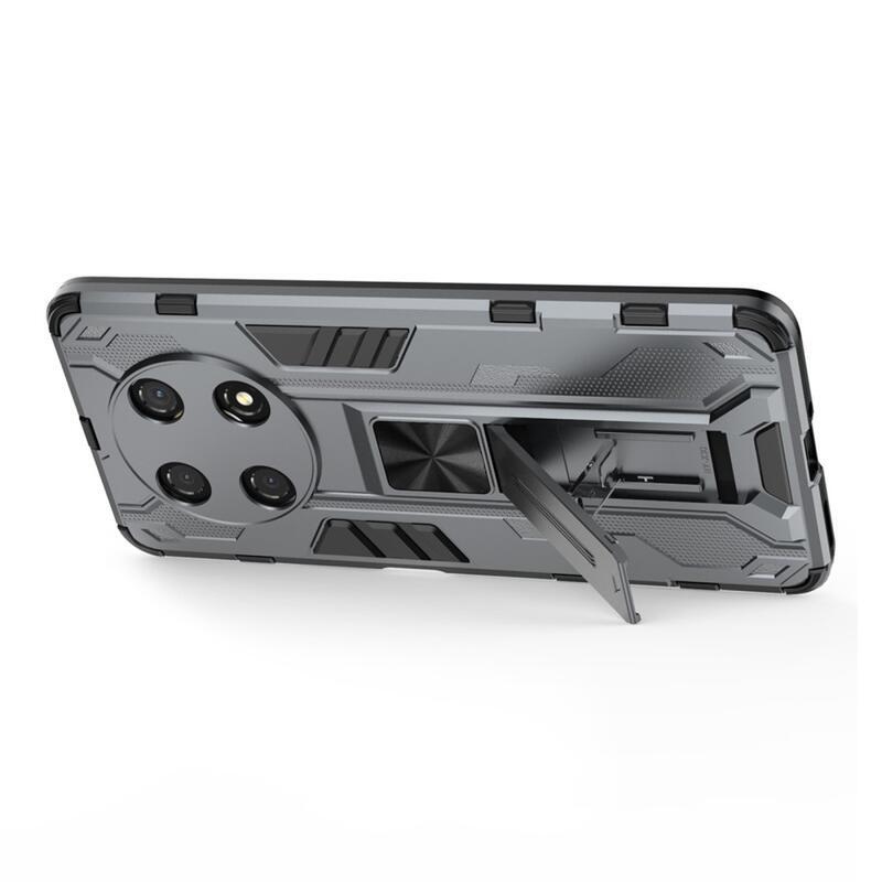Shock odolný hybridní kryt s výklopným stojánkem na mobil Honor Magic 4 Lite 5G - šedý