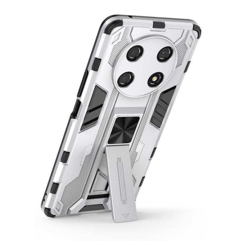 Shock odolný hybridní kryt s výklopným stojánkem na mobil Honor Magic 4 Lite 5G - stříbrný