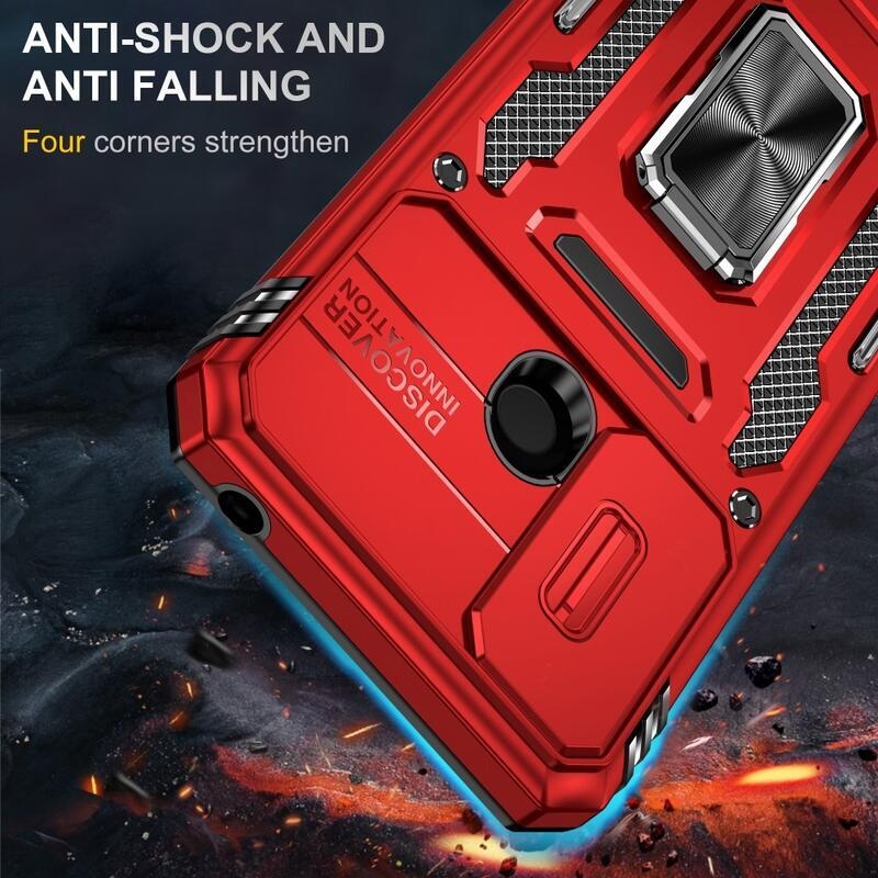 Shock zasunovací hybridní kryt na Xiaomi Redmi 10A - červený