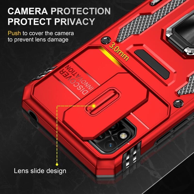 Shock zasunovací hybridní kryt na Xiaomi Redmi 10A - červený