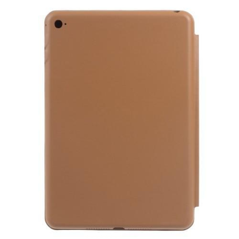 Slim polohovatelné pouzdro s PU koženou klopou na iPad mini 4 - hnědé