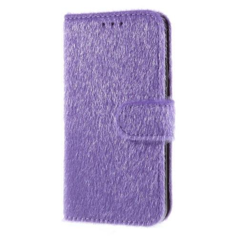 Sloty PU kožené peněženkové pouzdro na iPhone X - fialové