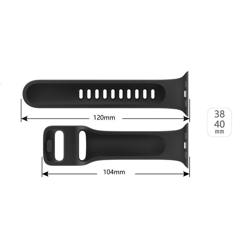 Smart silikonový řemínek pro Apple Watch 5/4 40mm, 3/2/1 38mm - černý