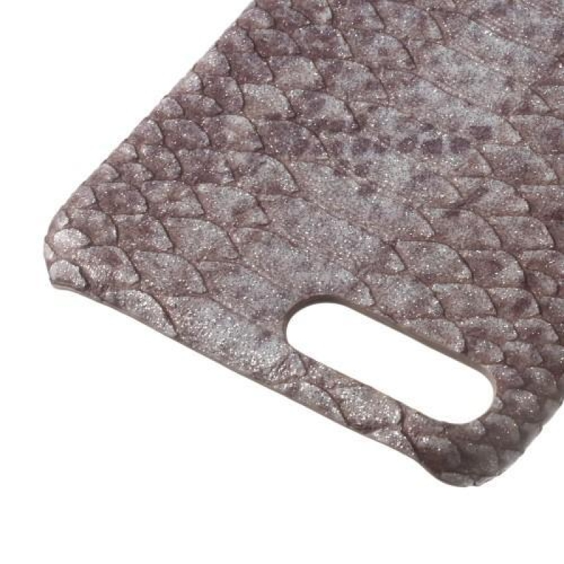 Snake plastový obal potažený PU kůží na iPhone 8 Plus a 7 Plus - šedý