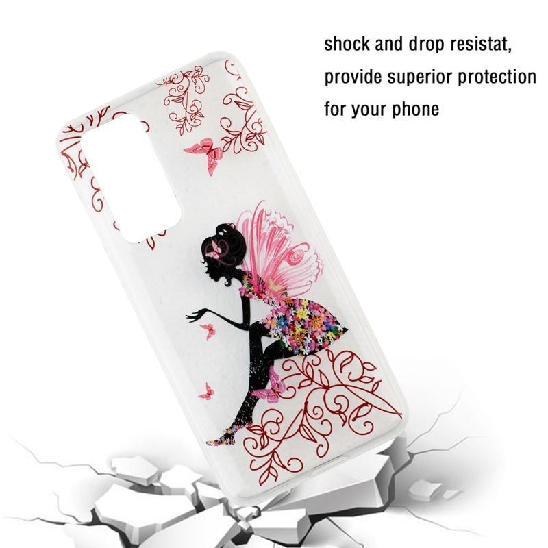 Soft gelový obal na mobil Huawei P40 - dívka a motýli