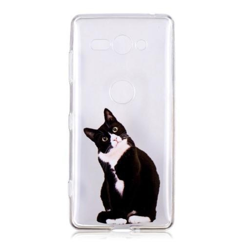 Softy gelový kryt na Sony Xperia XZ2 Compact - černobílá kočka
