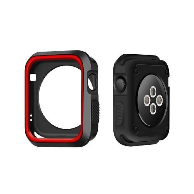 Softy gelový obal na Apple Watch 38mm - černý a červený