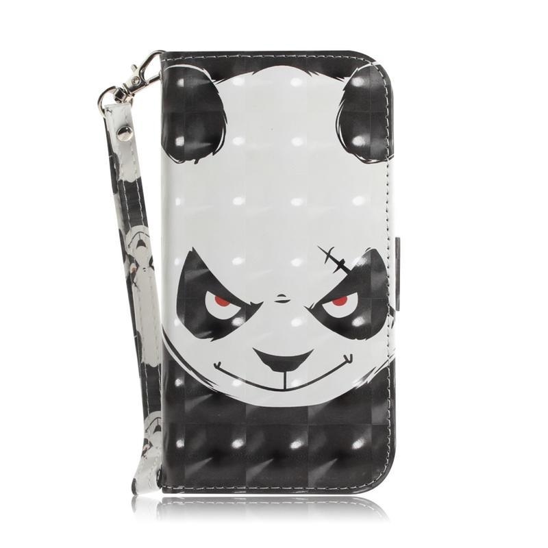 Spot PU kožené peněženkové pouzdro na mobil Xiaomi Redmi 9 - panda