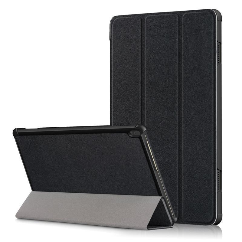 Stand polohovatelné PU kožené pouzdro na tablet Lenovo Tab M10 - černé