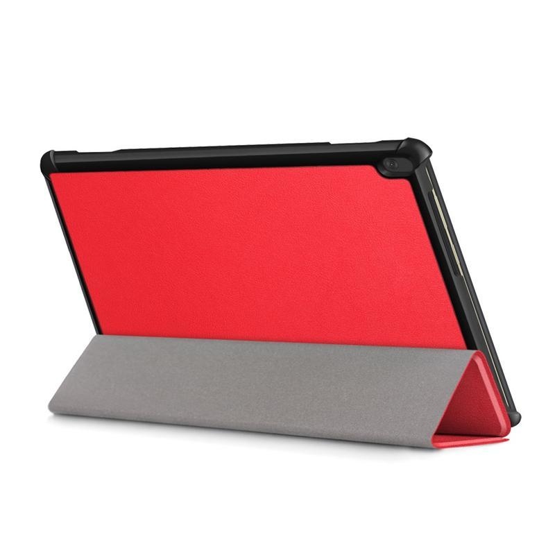 Stand polohovatelné PU kožené pouzdro na tablet Lenovo Tab M10 - červené