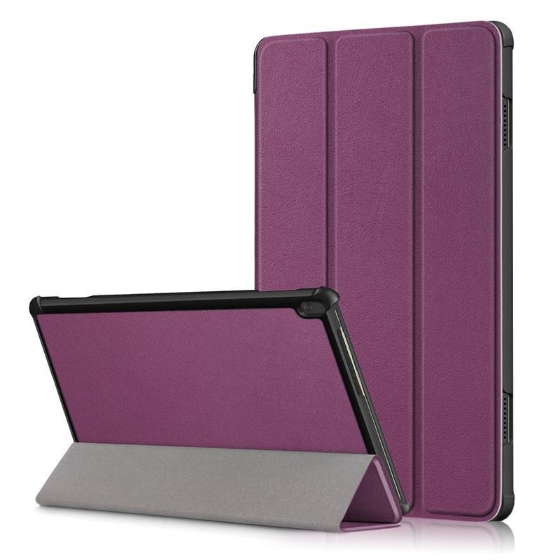 Stand polohovatelné PU kožené pouzdro na tablet Lenovo Tab M10 - fialové