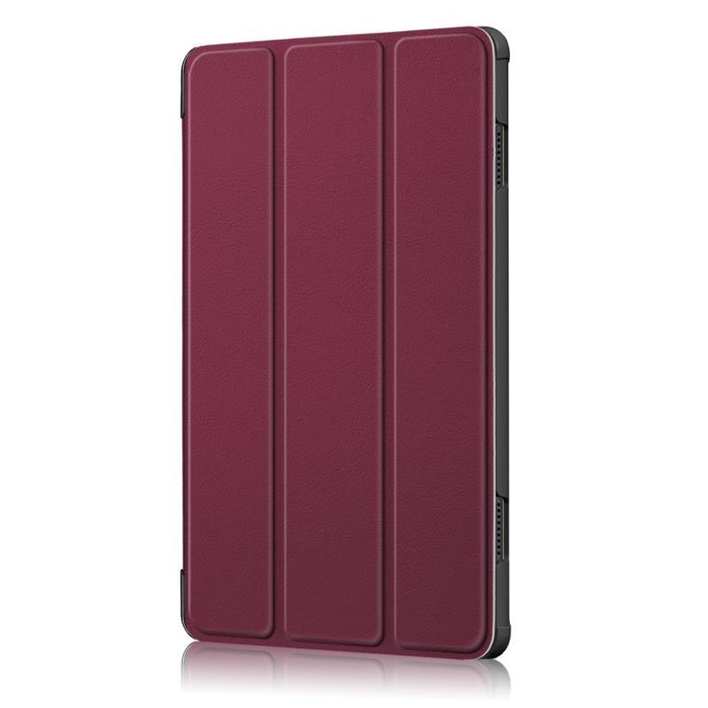 Stand polohovatelné PU kožené pouzdro na tablet Lenovo Tab M10 - vínové