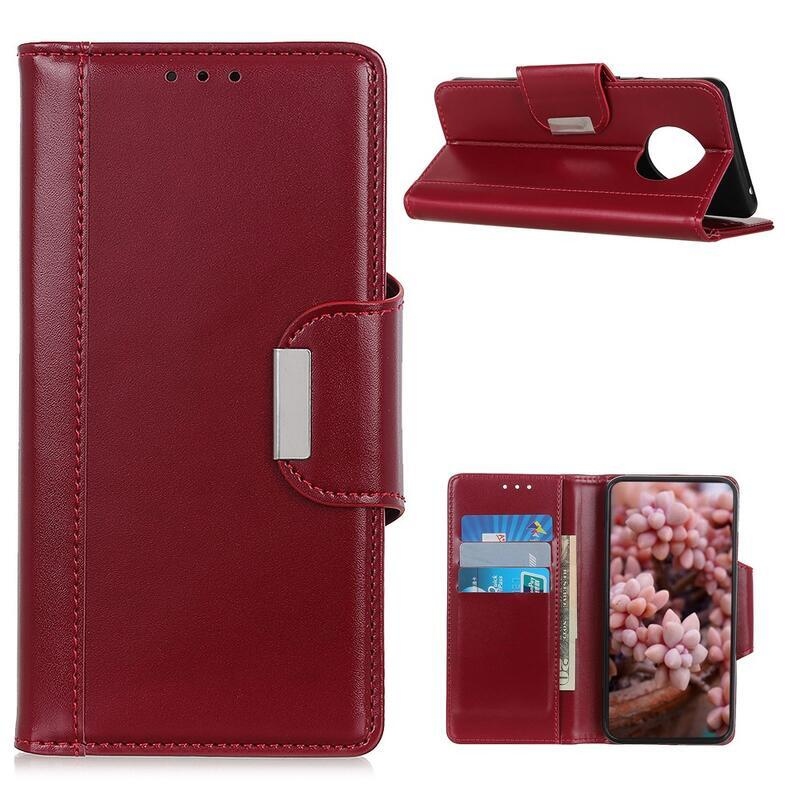 Stand PU kožené peněženkové pouzdro na mobil Huawei Mate 40 Pro - červené