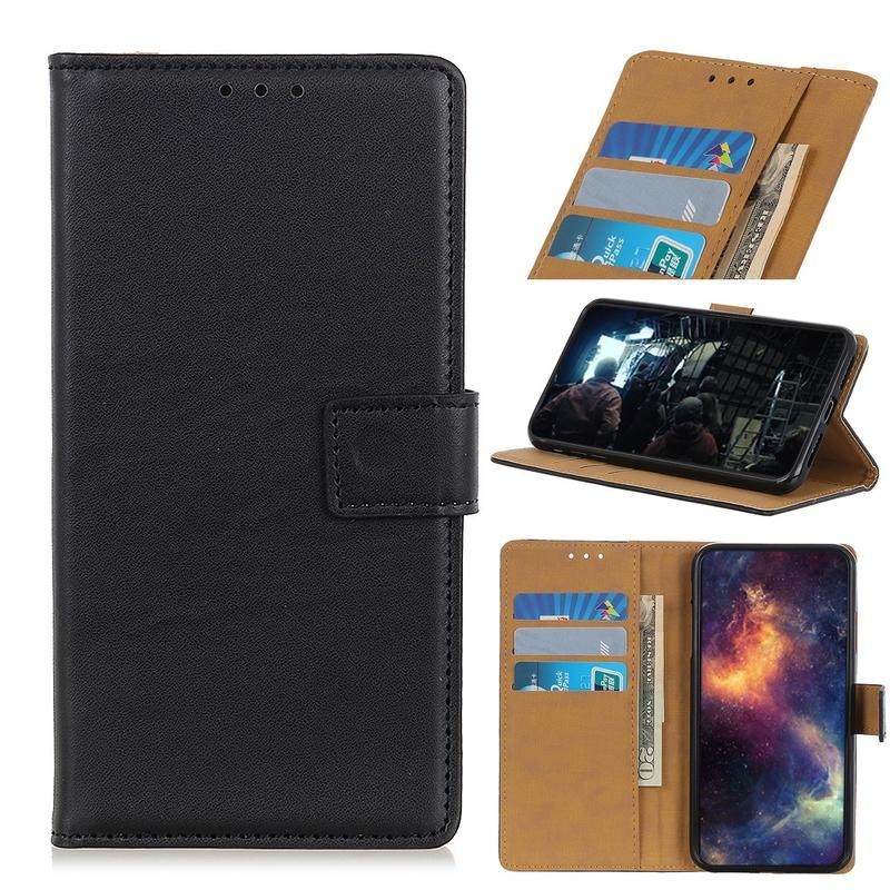 Stand PU kožené peněženkové pouzdro na mobil Samsung Galaxy A20s - černé