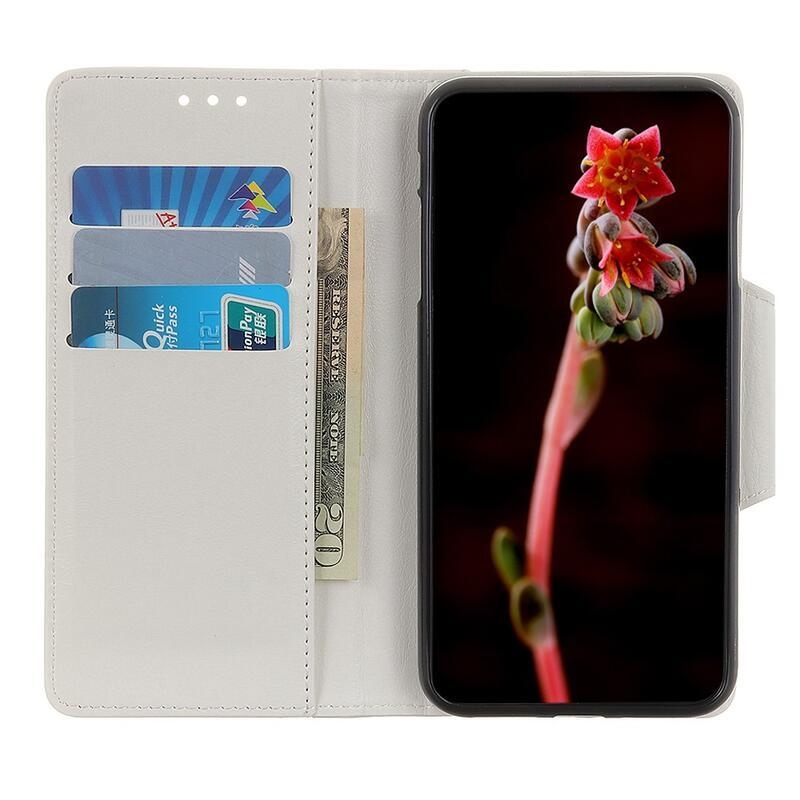 Stand PU kožené peněženkové pouzdro na mobil Samsung Galaxy A72 5G - bílé
