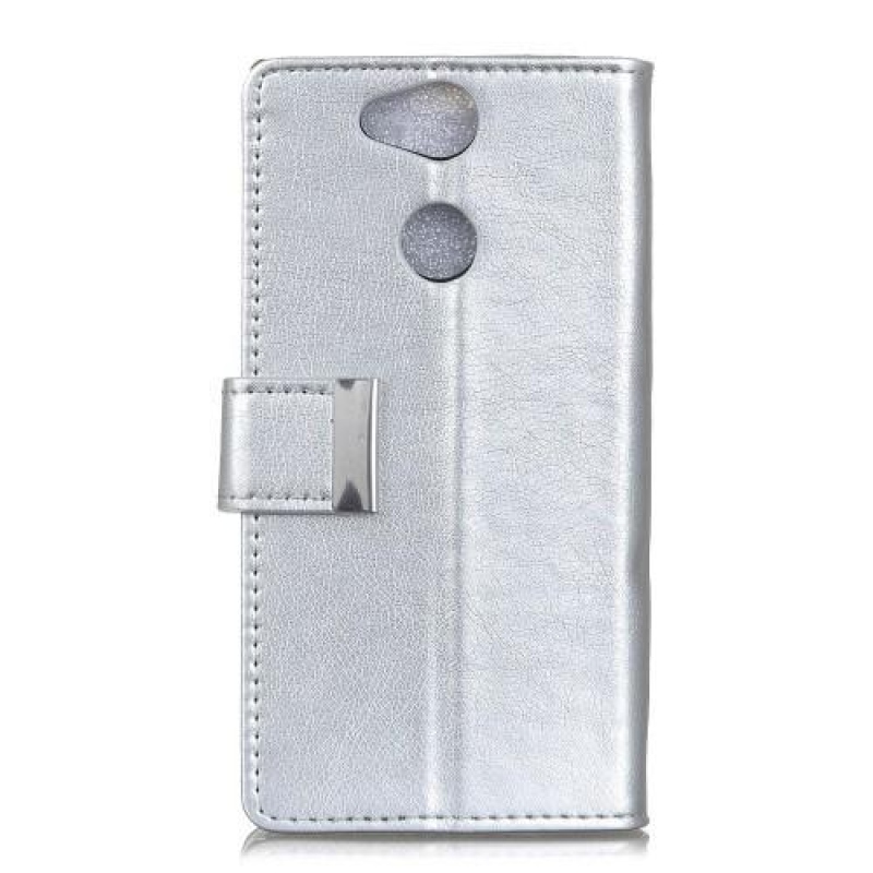Stand PU kožené pouzdro na mobil Sony Xperia XA2 Plus - stříbrné