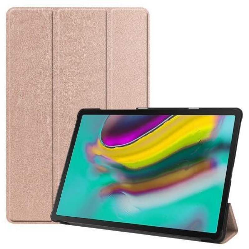 Stand PU kožené pouzdro se stojánkem pro tablet Samsung Galaxy Tab S5e SM-T720 - růžovozlaté