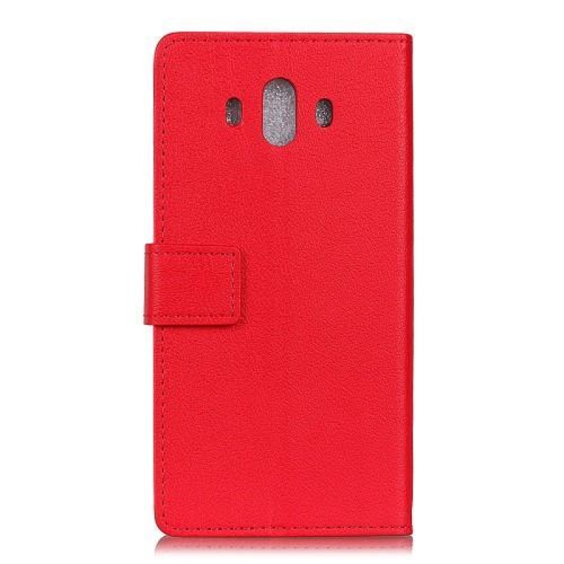 Standy PU kožené knížkové pouzdro na Huawei Mate 10 - červené