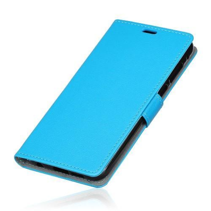 Standy PU kožené knížkové pouzdro na Huawei Mate 10 - modré