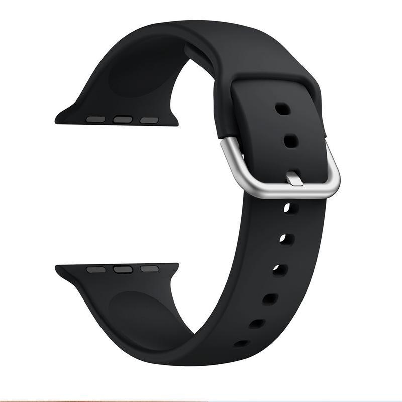 Strap silikonový řemínek na Apple Watch 5/4 40mm, 3/2/1 38mm - černý