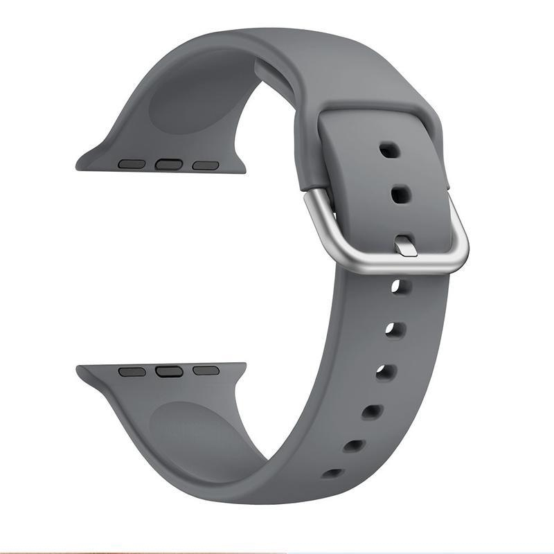 Strap silikonový řemínek na Apple Watch 5/4 40mm, 3/2/1 38mm - tmavěšedý