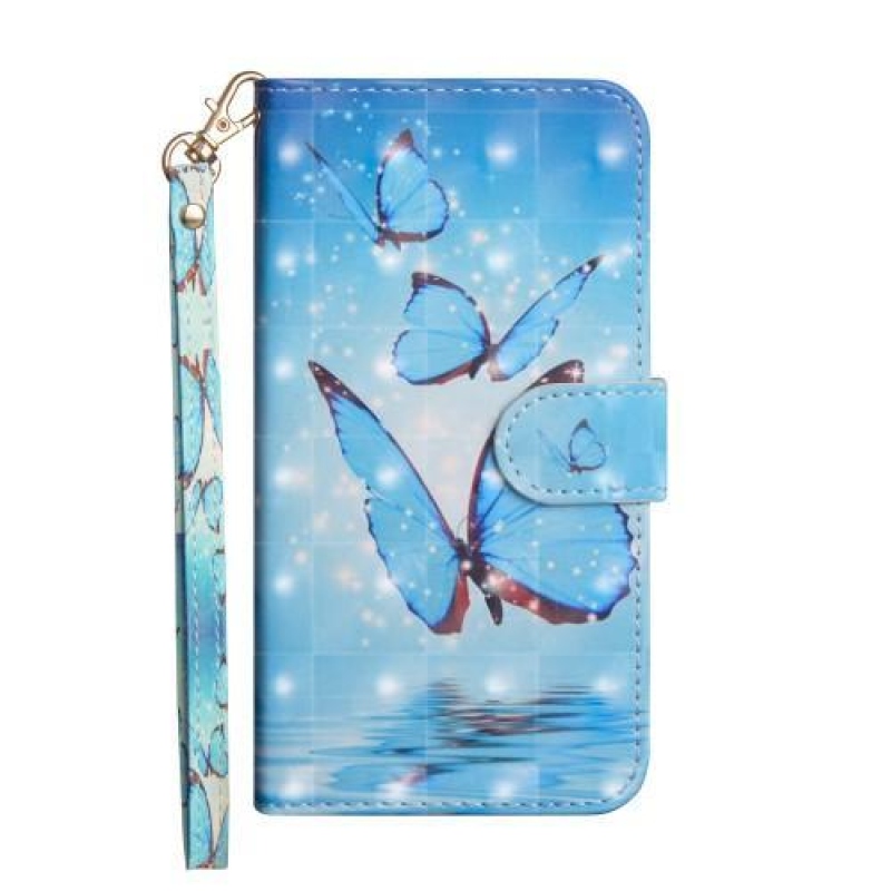 Style PU kožené peněženkové pouzdro na mobil Honor 20 Lite/Honor 20e - modří motýli