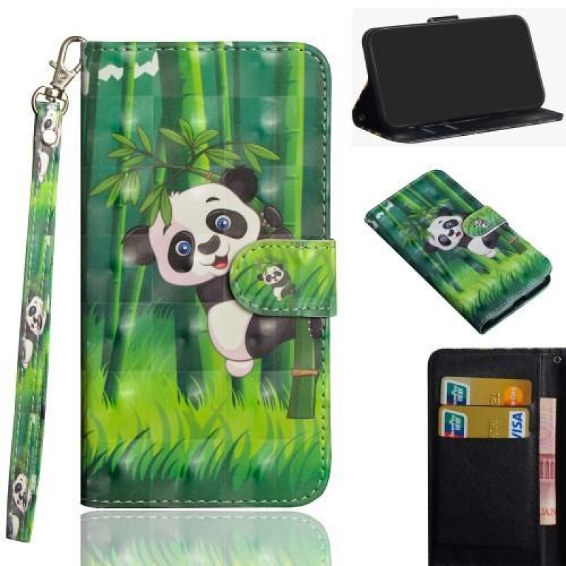 Style PU kožené peněženkové pouzdro na mobil Honor 20 Lite/Honor 20e - panda