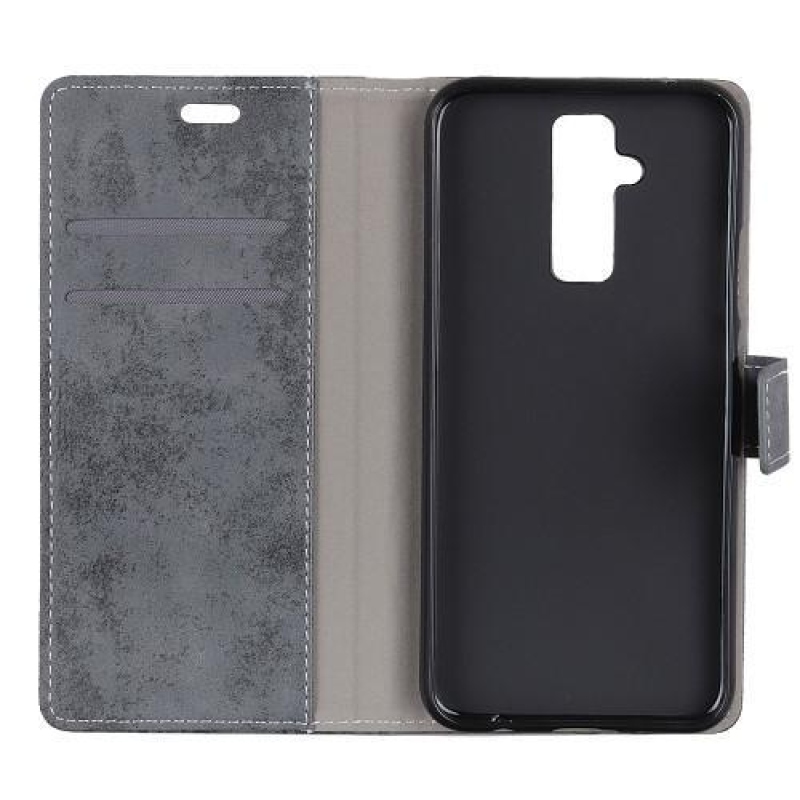 Style PU kožené peněženkové pouzdro na mobil Huawei Mate 20 Lite - šedé