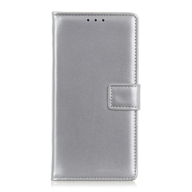 Style PU kožené peněženkové pouzdro na mobil Xiaomi Redmi 9 - stříbrné