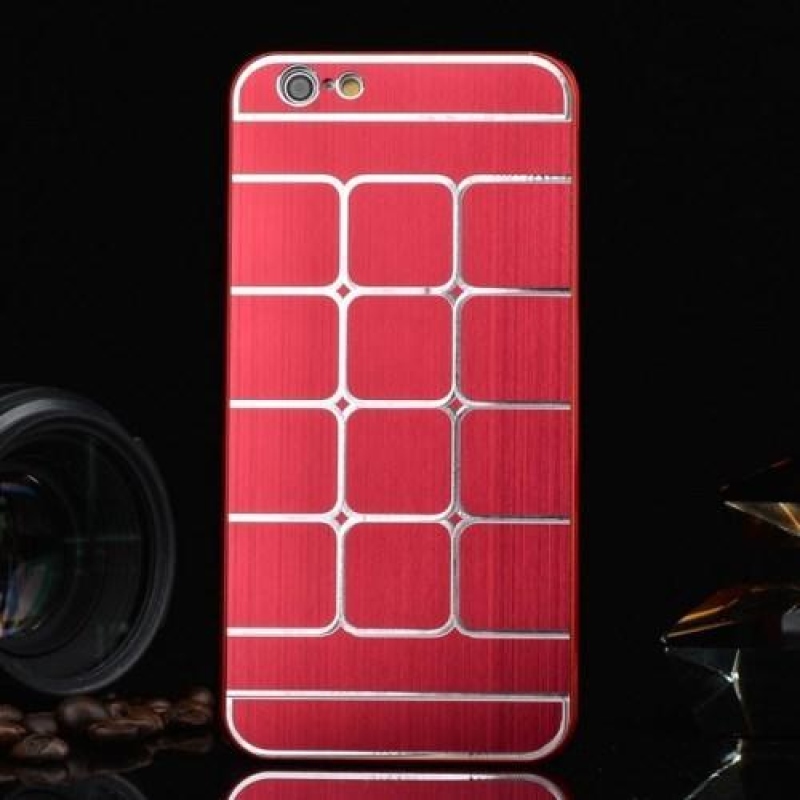 Stylový kryt s kovovými zády pro iPhone 6 Plus a 6s Plus - červený