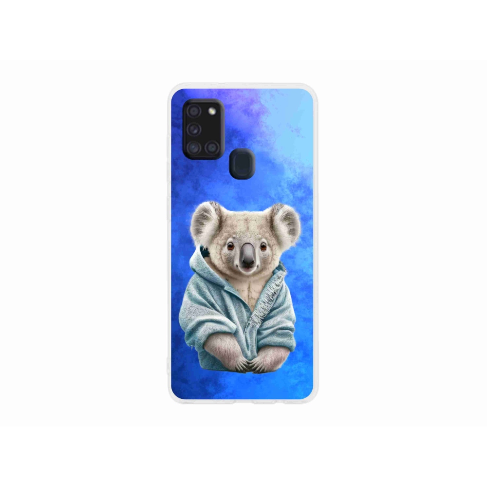 Gelový kryt mmCase na Samsung Galaxy A21s - koala ve svetru