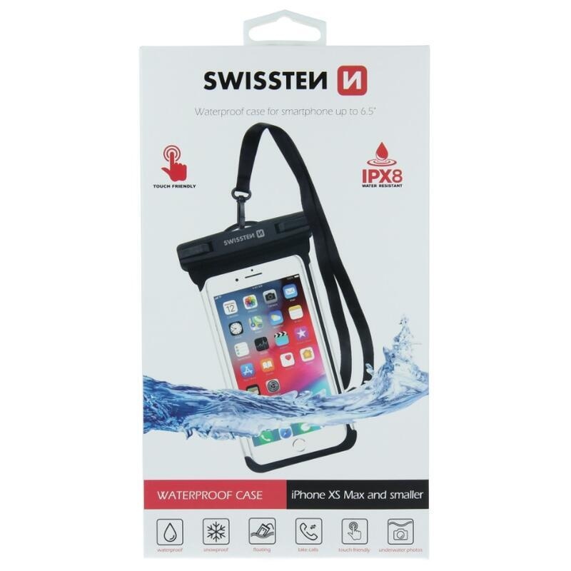Swissten vodotěsný obal do rozměrů mobilu 158mm x 77mm - černý