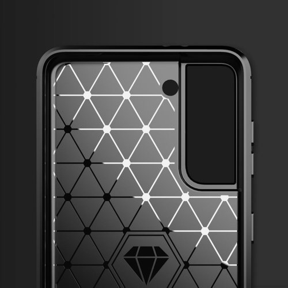 Carbon odolný gelový obal na Samsung Galaxy S21 FE 5G - černý