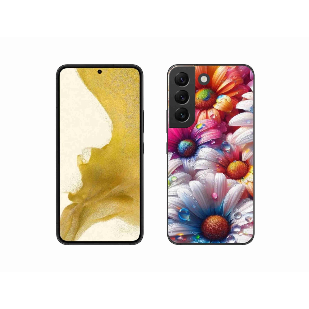 Gelový kryt mmCase na Samsung Galaxy S22 5G - barevné kopretiny