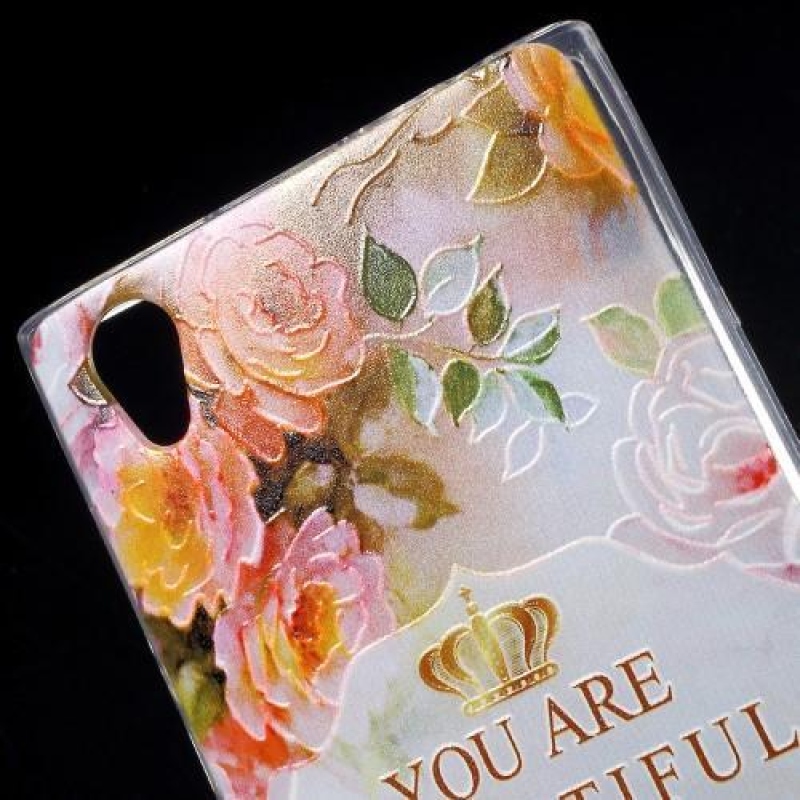 Texture gelový obal na mobil Sony Xperia L1 - květiny