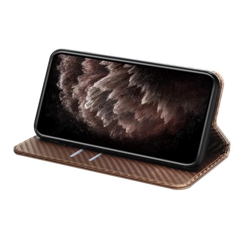 Texture knížkové pouzdro na Samsung Galaxy A14 4G/5G - hnědé