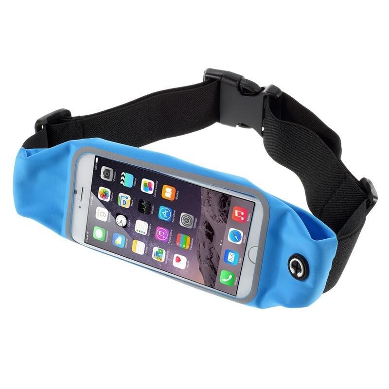 Touch sportovní kapsička kolem pasu na mobilní telefon do rozměrů 165 x 85 mm - modrá