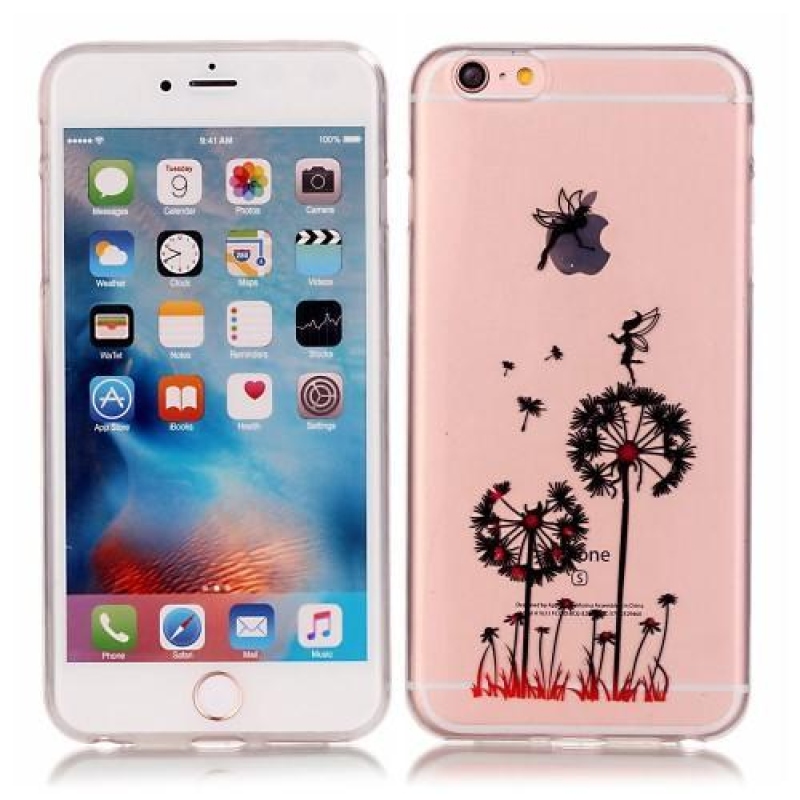 Transparentní slim gelový obal na iPhone 6 a iPhone 6s - pampelišky