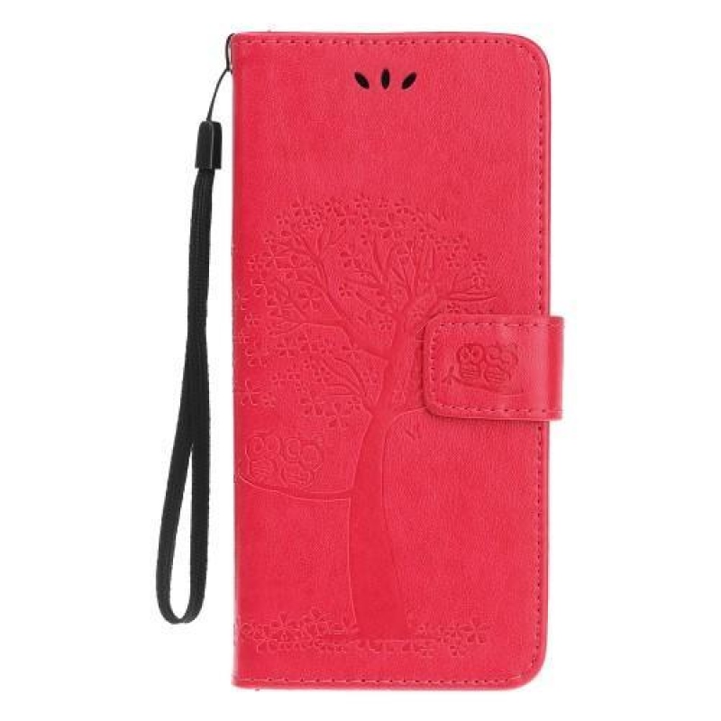 Tree PU kožené peněženkové pouzdro na mobil Nokia 4.2 - rose